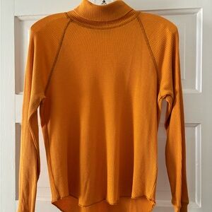 Everlane Vibrant Orange Cotton Turtleneck Sweater